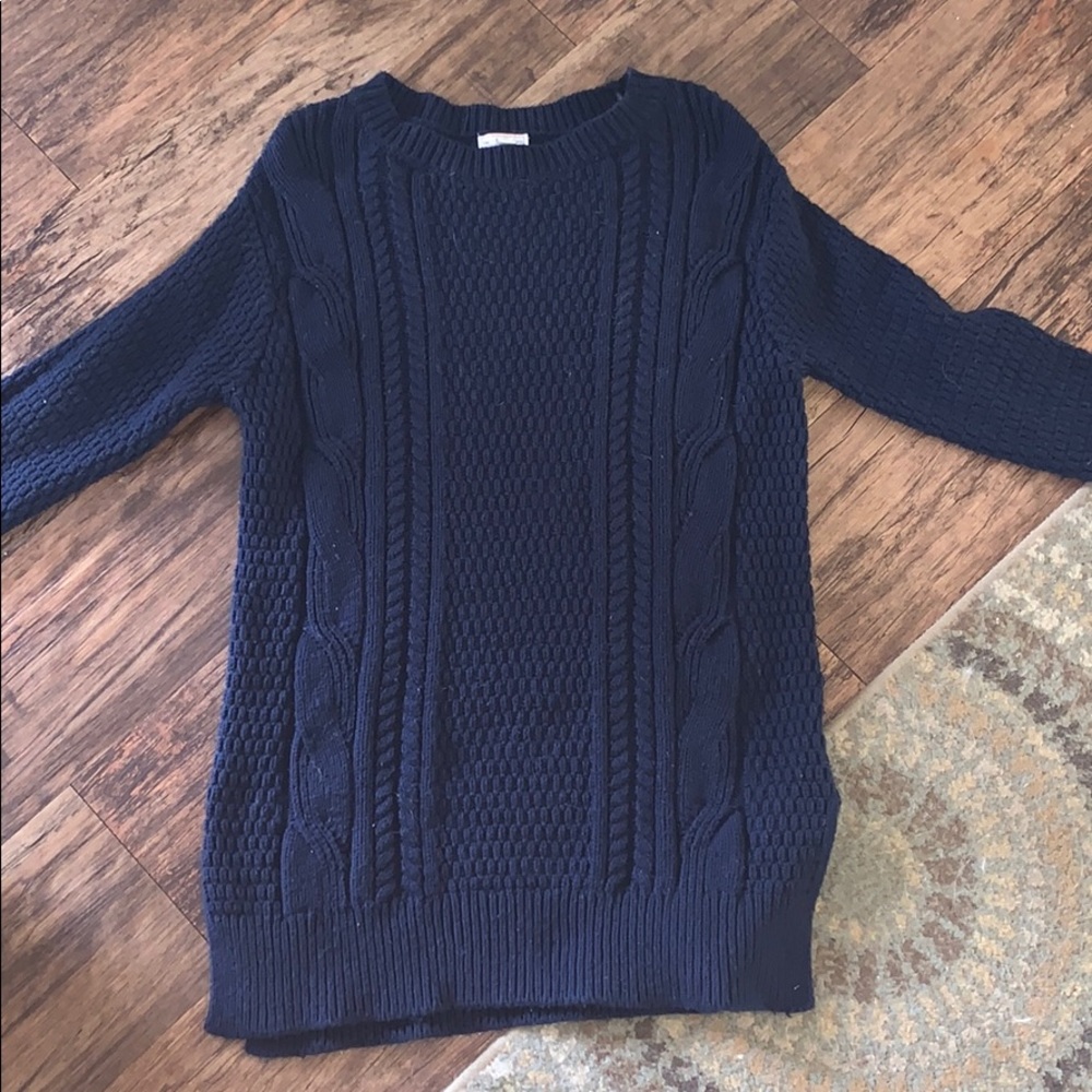 baby blue cable knot sweater